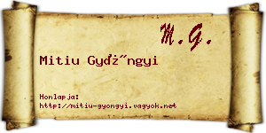Mitiu Gyöngyi névjegykártya