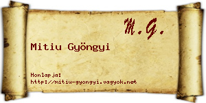 Mitiu Gyöngyi névjegykártya